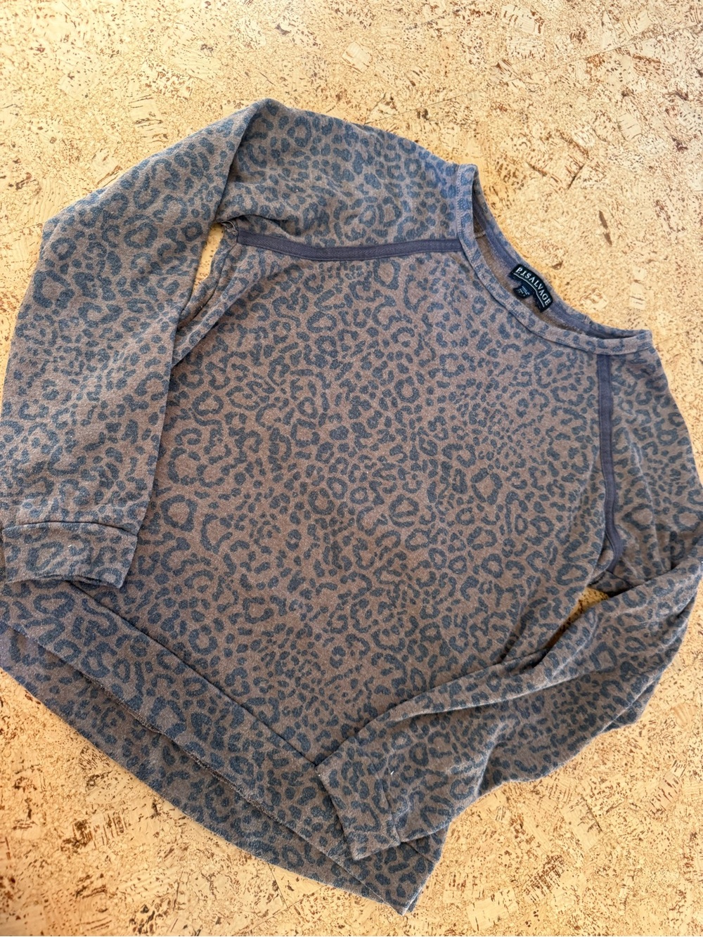 P.J. Salvage Taupe and Charcoal Leopard Loungewear Set - Picture 6 of 7